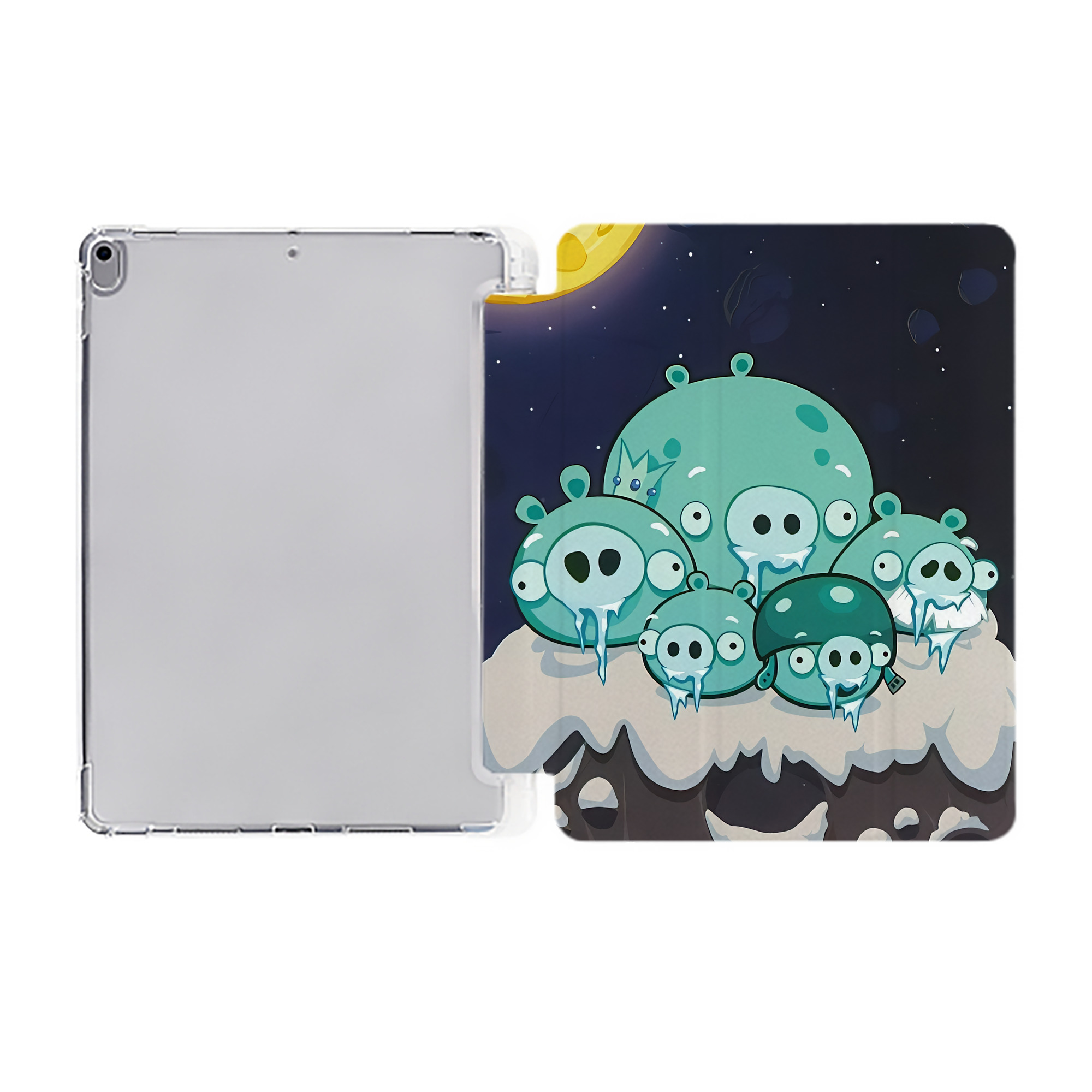 （画像用） Angry Birds アングリーバード IPad ケース ペン収納付き 三つ折りスタンド PUレザー×シリコン 対応機種9.5/10.5/10.9インチ
